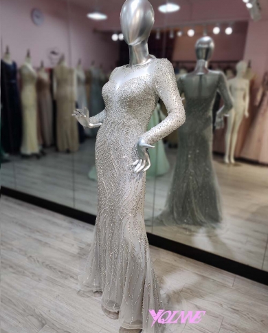 Long Sleeve Evening Dresses Mermaid O 