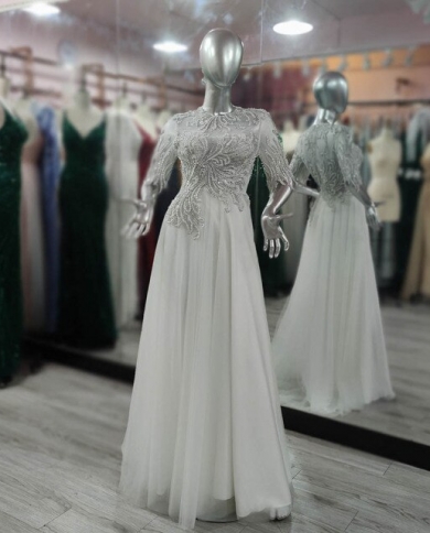 Yqlnne Elegant White Tulle Evening 
