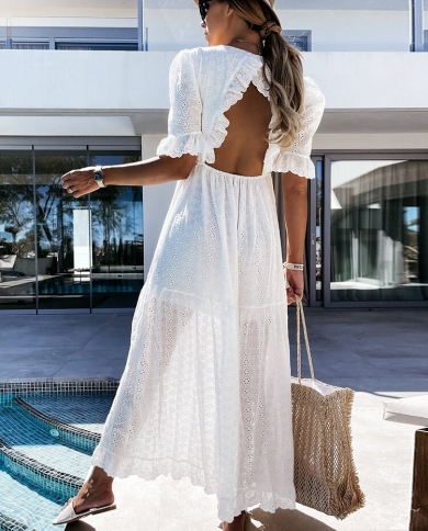 Long white party dress