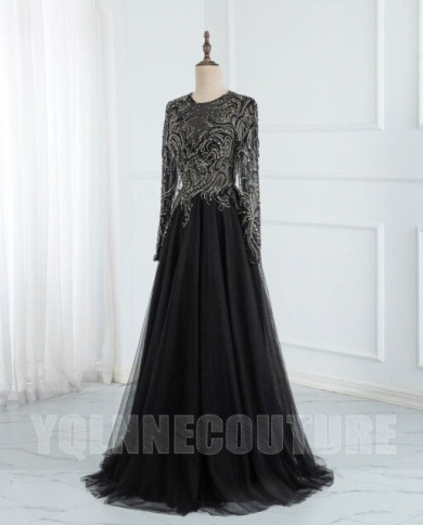 Classic Black Long Sleeve Crystals 