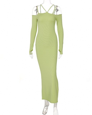 Hirigin Elegant Straps Slit Dress For 