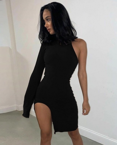 Hirigin Solid Women Mini Dresses Long 