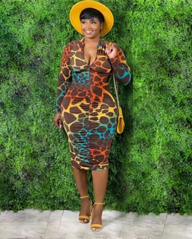 Women Party Long Sleeve Midi Dress 