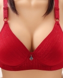 Plus Size Push Up Bra Front Closure Solid Color Brassiere Wireless