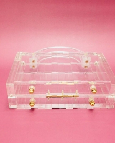 Wholesale Summer ladies transparent clear box handbags acrylic clutch bag  From m.