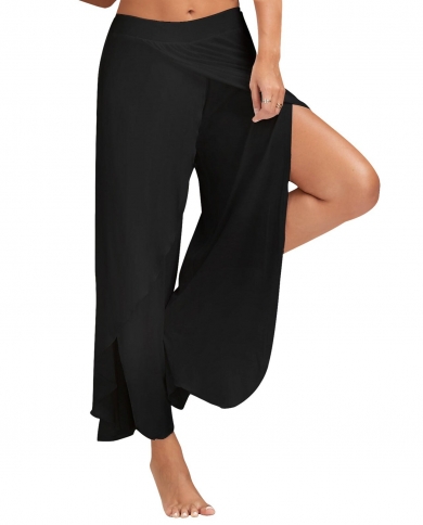 4 Colors NWT Women Wide Cut Pants Fitness Women Loose High Waist