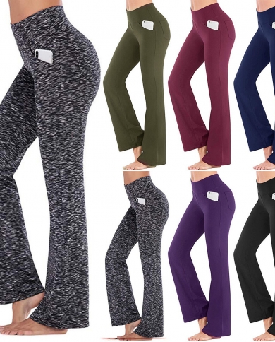 Women's Flare Yoga Pants Stretch High Waisted Wide Leg Bootcut