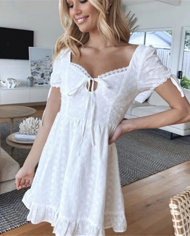 White lace holiday sales dress