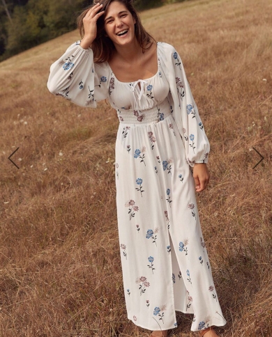 Lantern sleeve maxi dress discount