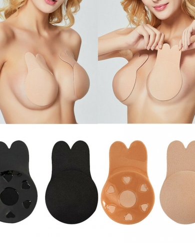 Women Nipple Cover Bikini Swimwear Bra Pads Self Adhesive Silicone Lift Up  Chest Sticker Swimsuit Bikinis Biquinibikini size L/XL Color Black