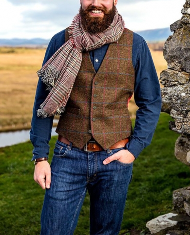 Vest top tweed homme