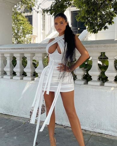 blue mesh oriental print ruched bodycon dress Colorado - White Bustier Studded Bandage Dress