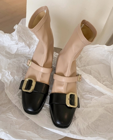 Designer store buckle boots