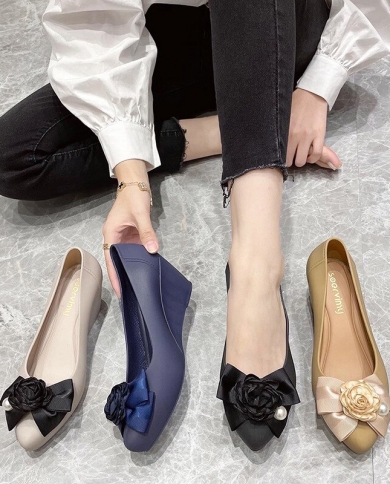 Pearl Flower Plastic Pumps Woman High Heels Shoes Women Pointed