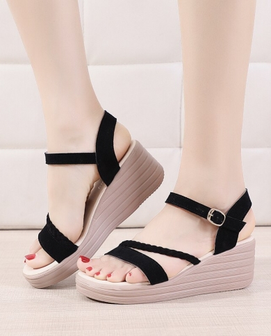Straw platform sandals cheap