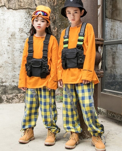Kids Jazz Costume Hip Hop Clothing For Boys Girls Modern Dance