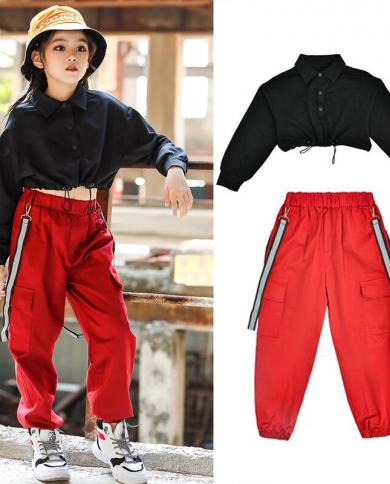 Black and red new arrivals hip hop outfit