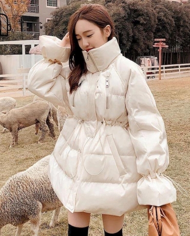 90 White Duck Down Jacket Women Winter Warm New Elegant Mid Length Thick  Coat Plus Size Female Clothes Women Coatdown