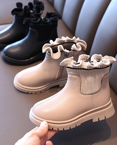 2023 Flower Girls Winter Boots Plush Children Boots Boys Girls
