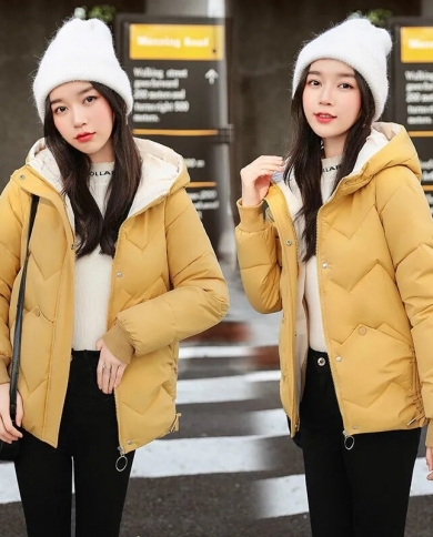 new korean winter womens loose cotton padded long coat parka