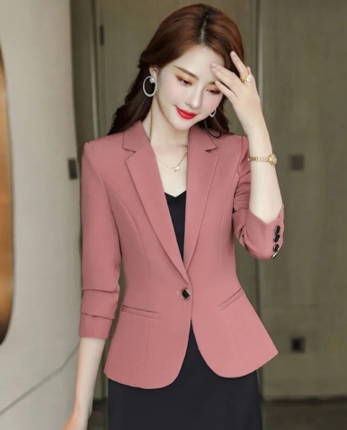 2023 New Autumn Women Blazer Suit Jacket Long Sleeve Female Work Office  Lady Suit Coat Slim Business Female Blazers Coat size 4xl Color Red