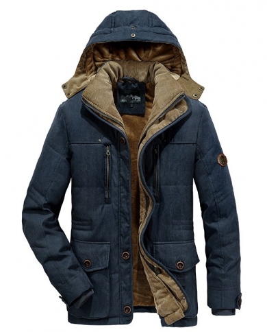 Thick Warm Winter Military Jacket Men Casual Multi Pocket Cotton