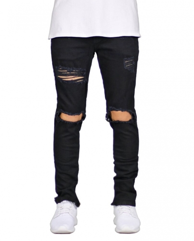 Hot Brand Men Jeans Stretch Destroyed Ripped Design Fashion Ankle