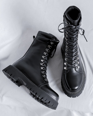 Mens platform shop motorcycle boots