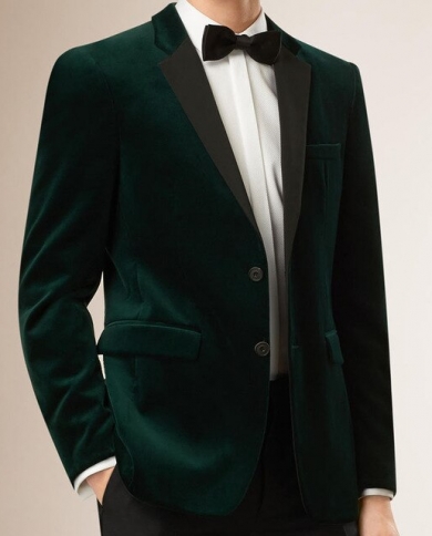 Green velvet top mens jacket