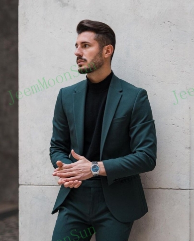 Mens Suits & Blazers Tailored Summer Green Business Man African