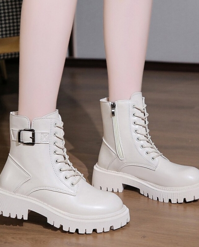 Leather Boots For Women Heels Ankle Boots Female Rubber Designer