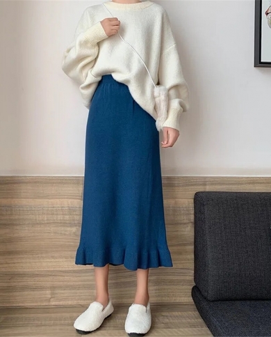 Wool fishtail skirt top