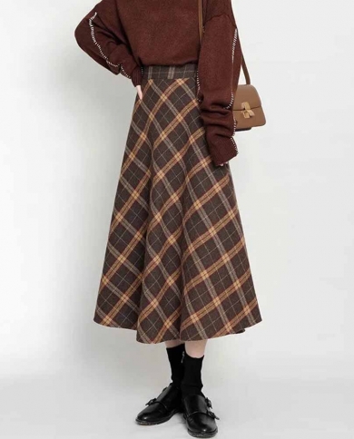 Plaid wool hot sale skirt 4xl