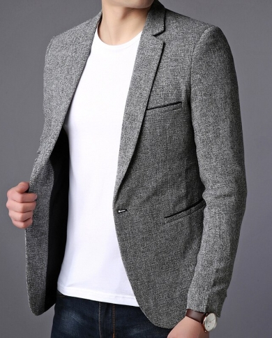 Hot New Classic Blazer Men Slim Fit One Button Suit Jacket Fashion