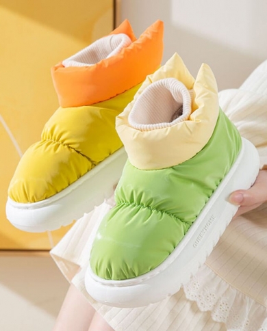 Keep Warm Mix Color Snow Boots Women Thicken Plush Platform Cotton