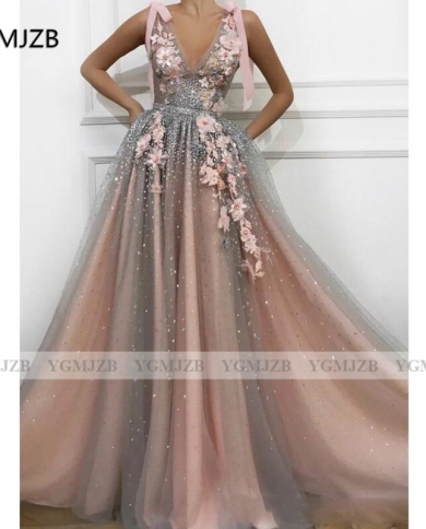 Long Prom Dresses Aline Beads Flowers V Neck Floor Length Elegant Formal Dress Party Gala Dress Evening Gowns Abendklei Color Beige US Size 20W Long Prom Dresses Aline Beads Flowers V Neck Floor Length Elegant Formal Dress Party Gala Dress Evening Gowns Abendklei Color Beige US Size 20W