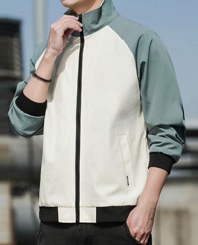 Spring And Autumn 2023 New Mens Jacket Loose Splice Contrast