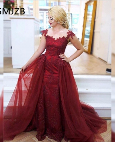 Gala Jurken Long Mermaid Prom Dresses With Detachable Train