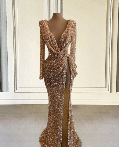 green emerald velvet dress Kendall Jenner Nude Mermaid Luxury Dubai Evening Dresses SS358, Full Lining / 2