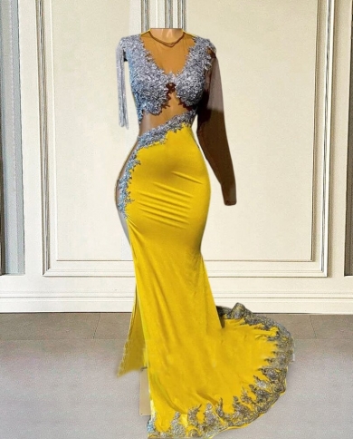 Yellow mermaid prom dresses 2019 sale