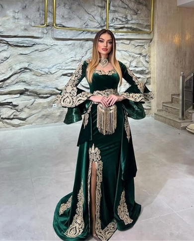 emerald green suit dress Green Off Shoulder Sequin Side Slit Long Prom Dress With Sweep Train Custom Size / Custom Color