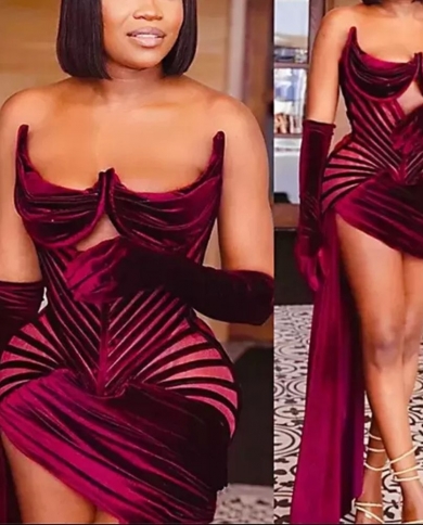 2023 Plum Fancy Black Girl Birthday Minishort Velvet Formal Prom