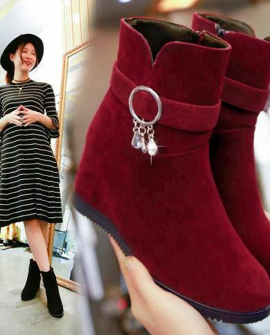 Red booties wedges shop