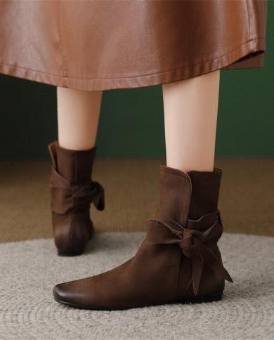 Women's casual flat deals ankle boots