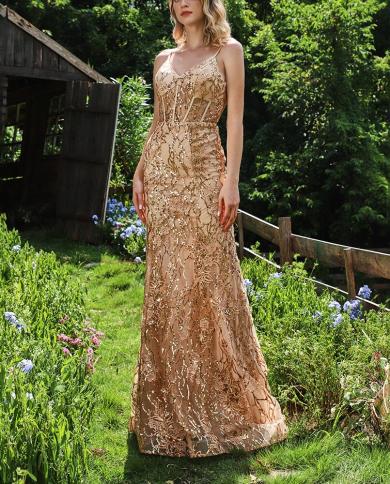Gold Slim Fit Fishtail V Neck Camisole Wedding Bridesmaid