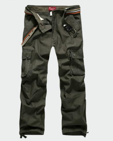 Army Green Cargo Jogger Pants Men Many Pockets Elastic Waist Fashion High  Street Wear - Sweatpants - AliExpress