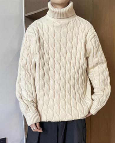 Winter Turtleneck Sweater Men Knitted Thick Warm Pullover Mens