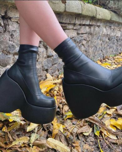 Dropshipping 2023 Winter Cosplay Women Ankle Boots Goth Platform