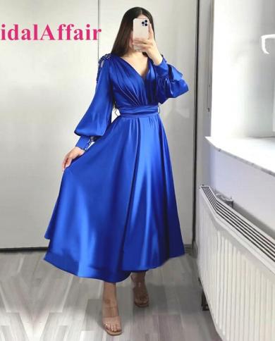 Royal blue 2024 puffy dress short