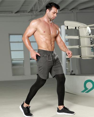 Mens Compression Leggings Training Fitness Jogging Long Pants Sports  Trousers